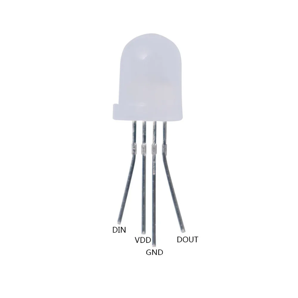 Круглые матовые бусины WS2811/9823/apa106/ F8 F5 круглые полноцветные RGB 5 в пост.