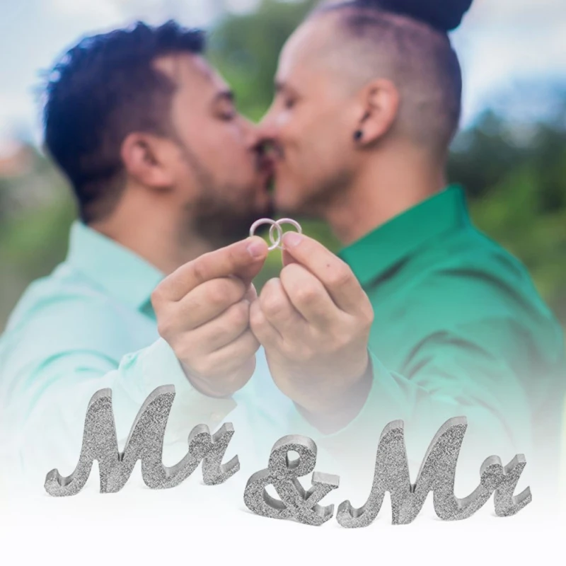 Деревянные буквы MR/MRS орнаменты свадебное украшение для геев кружева Золотое Искусство ремесло Свадебный домашний декор Английский алфавит украшения