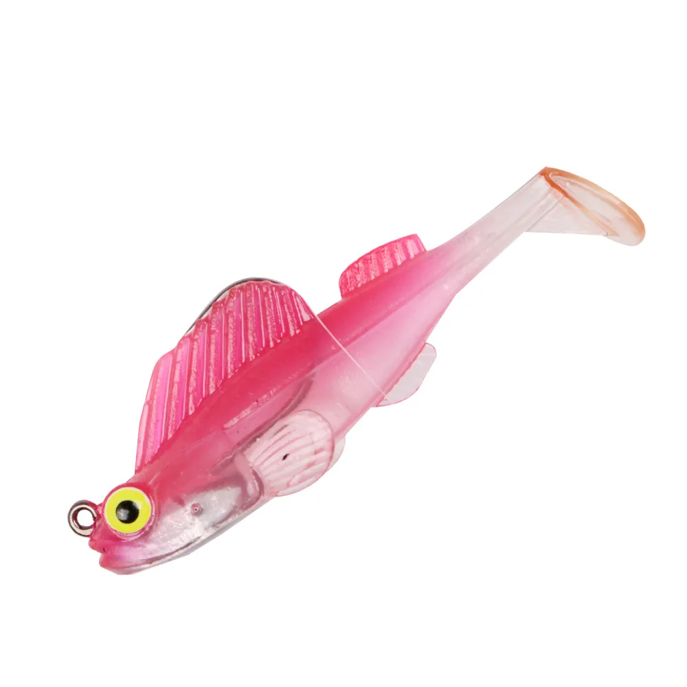 1 шт. мягкие свинцовые рыболовные приманки 7 см/12 г Jig Swimbait искусственные 3D Глаза рыболовные приманки с одним крюком Т-образный хвост рыболовные снасти - Цвет: I