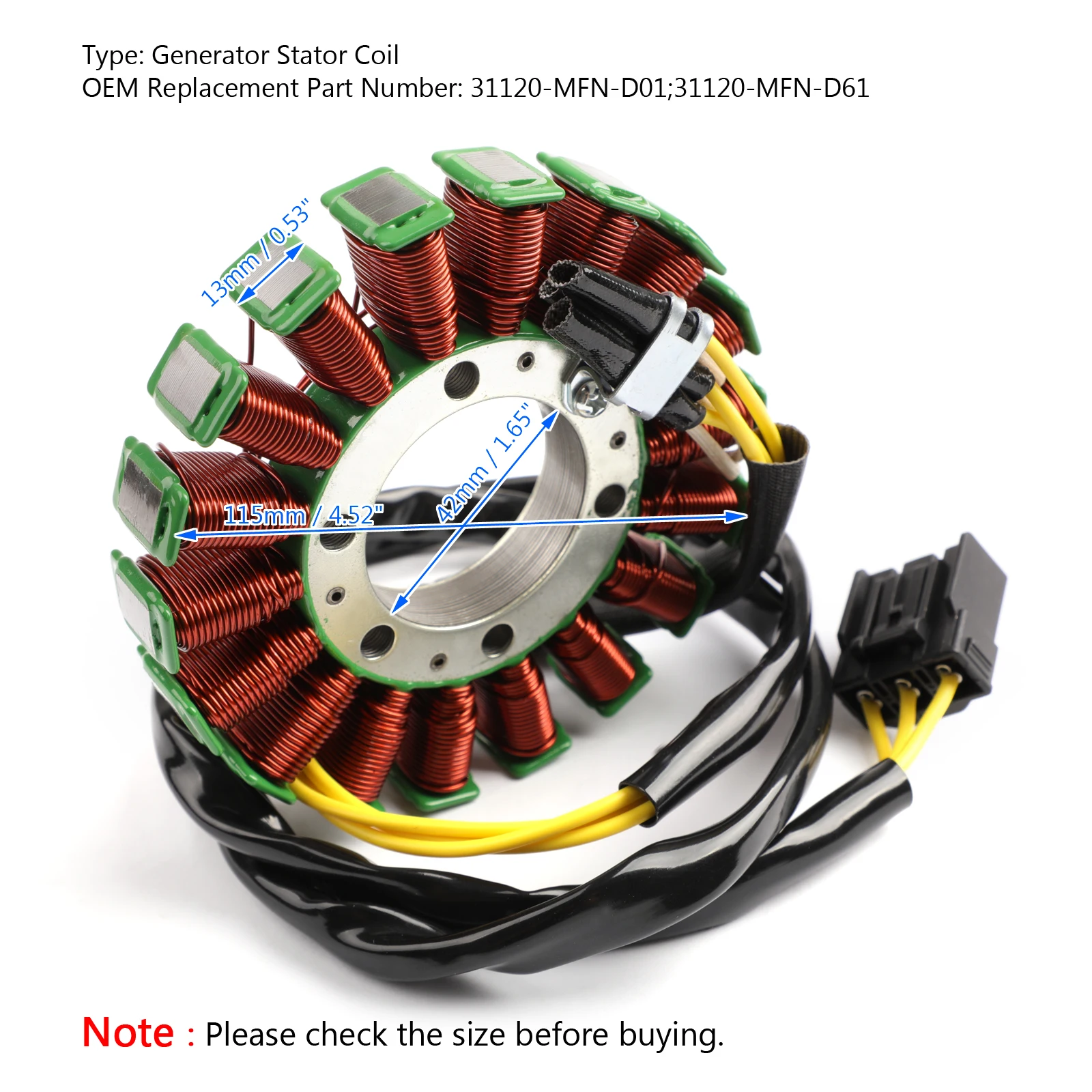 

Areyourshop for Honda CB1000 CB1000R CB 1000 2009-2016 Magneto Generator Engine Stator Coil Scooter Motor 31120-MFN-D01