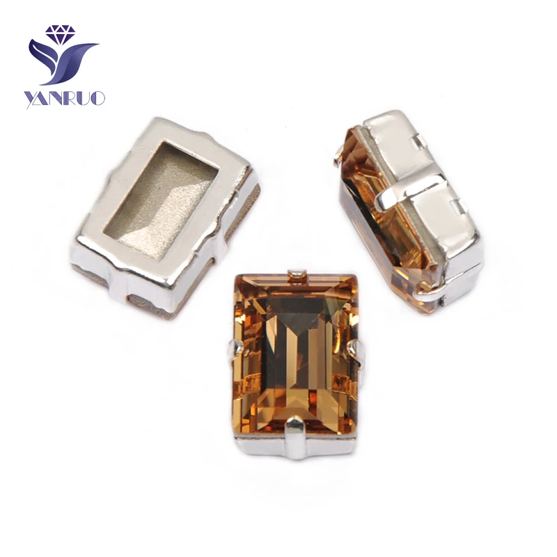 YANRUO, 4527, все размеры, светильник, Colorado Topaz, ступенчатая огранка, стеклянные стразы, стразы, точечная задняя сторона, сделай сам, кристалл, Необычные камни, установка - Цвет: With Silver Claw