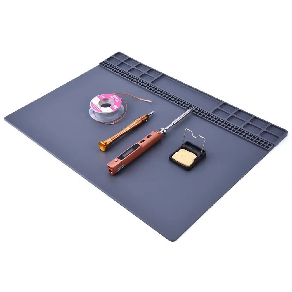 hot stapler plastic Heat Insulation Silicone Pad Desk Mat Maintenance Platform For BGA Soldering Repair Station Repair Tools Grey/black/blue electric soldering iron