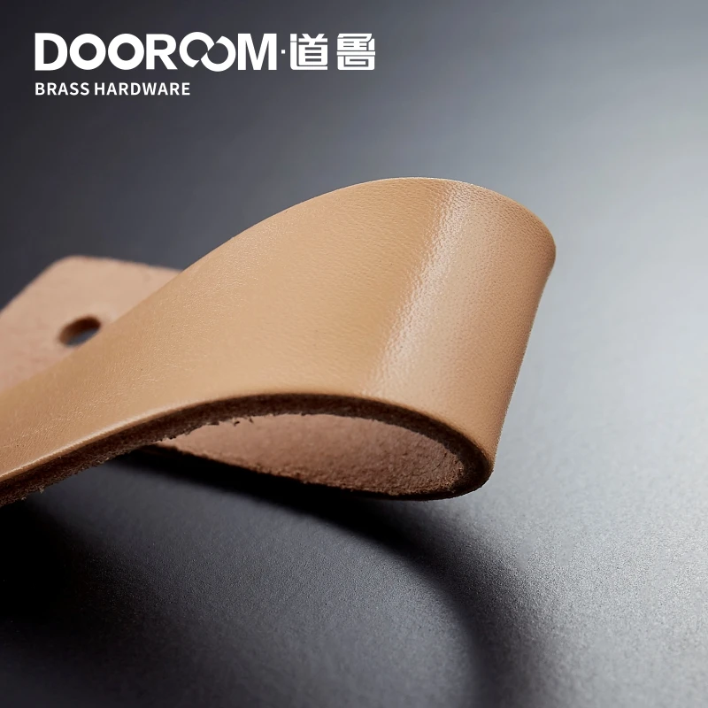 Прочные ручки для мебели Dooroom из натуральной коровьей кожи Современные Простые