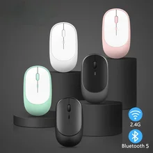 Wireless Bluetooth Mouse for MacBook PC iPad Computer Rechargeable Dual Modes Bluetooth 4.0 + USB mouse with 3 Adjustable DPI