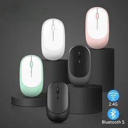 Sem fio bluetooth mouse para macbook pc ipad computador recarregável modos duplos bluetooth 4.0 + usb mouse com 3 dpi ajustável