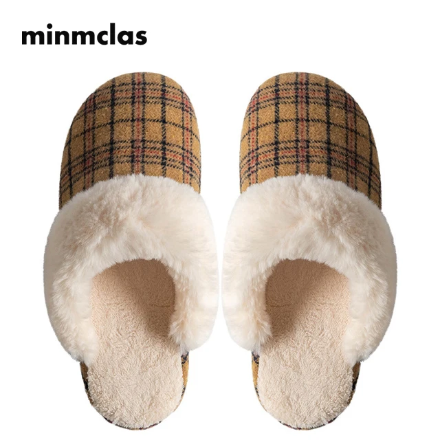 Minmclas/зимние домашние тапочки; женские нескользящие теплые бархатные Тапочки с толстой подошвой; женские домашние тапочки