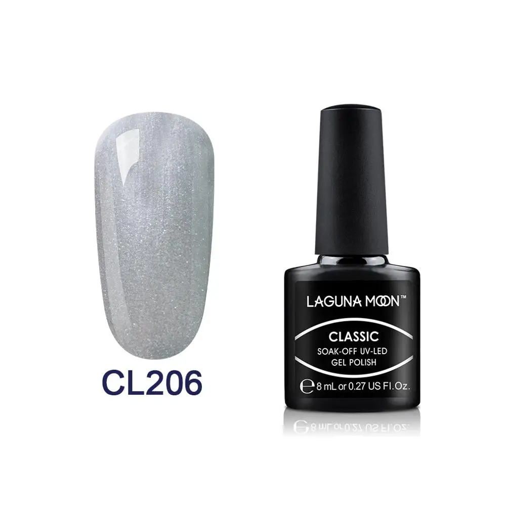 Lagunoon 8 мл Черный Серый цветной Гель-лак для ногтей замачиваемый Полупостоянный гель УФ-и светодиодный эмалированный лак - Цвет: 206