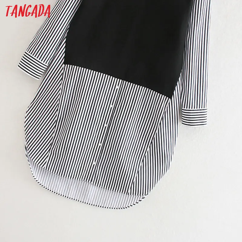 Tangada Женская клетчатая Лоскутная Длинная блузка с длинным рукавом Милая шикарная Женская Повседневная рубашка blusas femininas 2W62