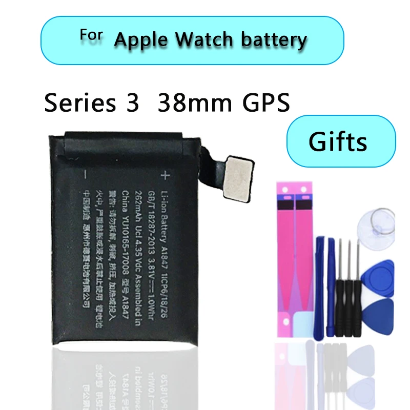 Высококачественная батарея A1847 A1850 для Apple Watch Series 3 38 мм 42 gps всего 262 мАч реальная