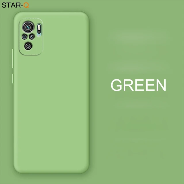 New Liquid Silicone Phone Case For Xiaomi Redmi Note 10 pro max 10s Original Camera Protective Soft Back Covers On Redmi Note10 JK green