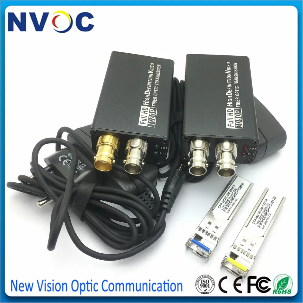 1Ch Mini type конвертер в оптоволоконный с подсчетом и циклом разъем SMF LC 20 км 1920*1080P при