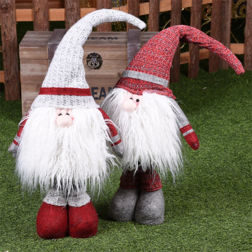 80cm Retractable Santa Claus Dolls christmas decoration Xmas Figurines Xmas Tree Ornament Party Gift Natal Decoration for Home