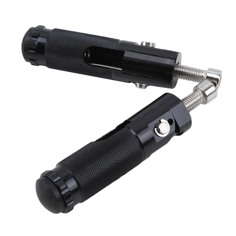 Hot Black Sliver CNC Aluminum Universal Motorcycle Motor Bike Folding Footrests Footrests Footrests Pins Rear Pedals Set Parts