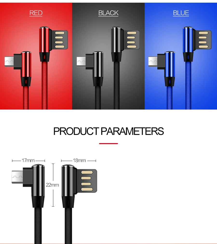 1M 2M 3M 90 градусов зарядки Micro USB кабель 3.0A для samsung Galaxy HUAWEI Honor Xiaomi RedMi USB планшет кабели двусторонний штекер
