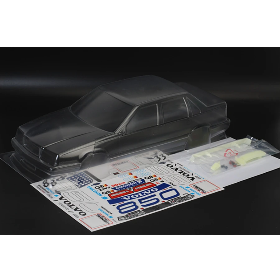 Team C VOLVO 850 BTCC прозрачный корпус с красочной наклейкой для масштаба 1/10 Rc Дрифт