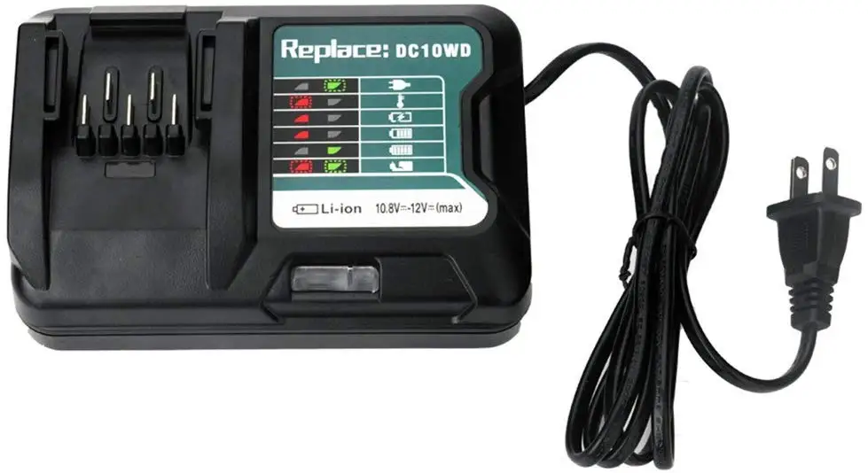 Литий-ионное зарядное устройство для MAKITA DC10W 10,8 V 12V DC10WD BL1015 BL1016 BL1021B BL1041B - Цвет: US plug