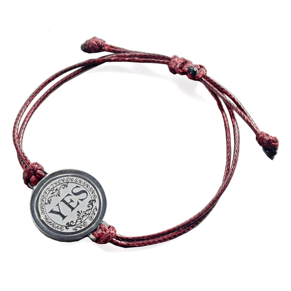 Retro Magic Sì No Choice Coin Bracciale In Corda Regolabile In Acciaio Inossidabile 316L Lucky Wishing