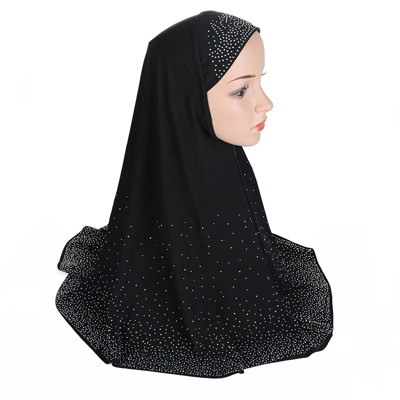 H112 성인 빅 사이즈 이슬람 hijab 스카프 라인 석 이슬람 머리 스카프 모자 armia headwrap 라마단 선물에 당겨