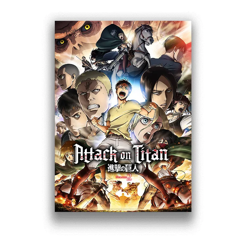 Японское аниме атака на Титанов настенные наклейки бумага с белым покрытием