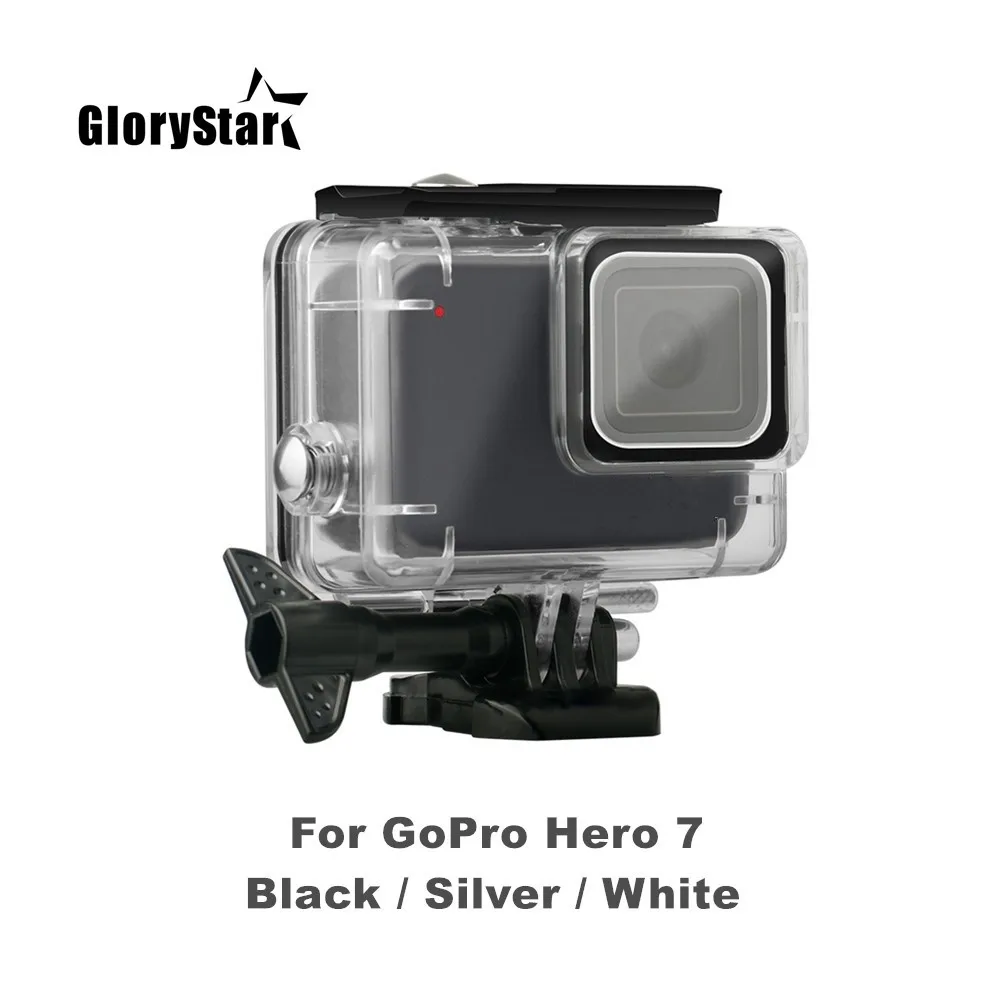 Glorystar 45m Underwater Waterproof Case For Gopro Hero 7 Black Silver