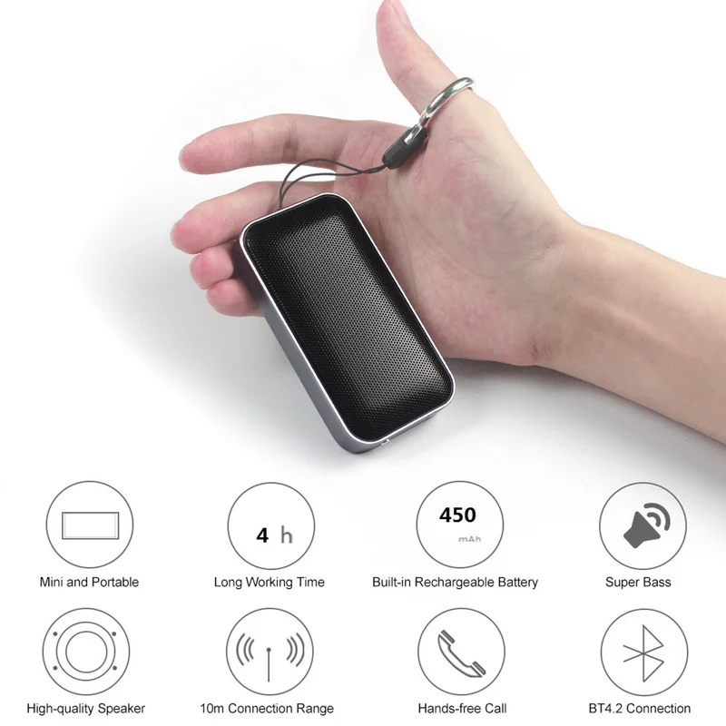

Portable Mini Metal Slim High Power Bluetooth Speaker Subwoofer Stereo Mobile Phone TF Card Reader Smartphone Tablet