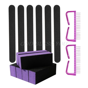 

Nail Art Brush Polishing Sanding Block Nail File Buffer Manicure Pedicure Care Tool Set for Salon and Home Use Drop Shipping