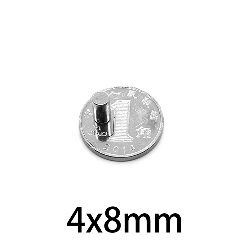 20-500pcs 4x8mm Search Minor Diameter Magnet 4mmx8mm Bulk Small Round Magnets 4*8mm Neodymium Disc Magnets 4*8