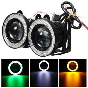 

Universal Newest 1 Piece 2.5 inch 67mm 30W Led COB Fog Lamp Car Auto Fog Angel eyes light with Lens DC12 24V Aluminum Housing