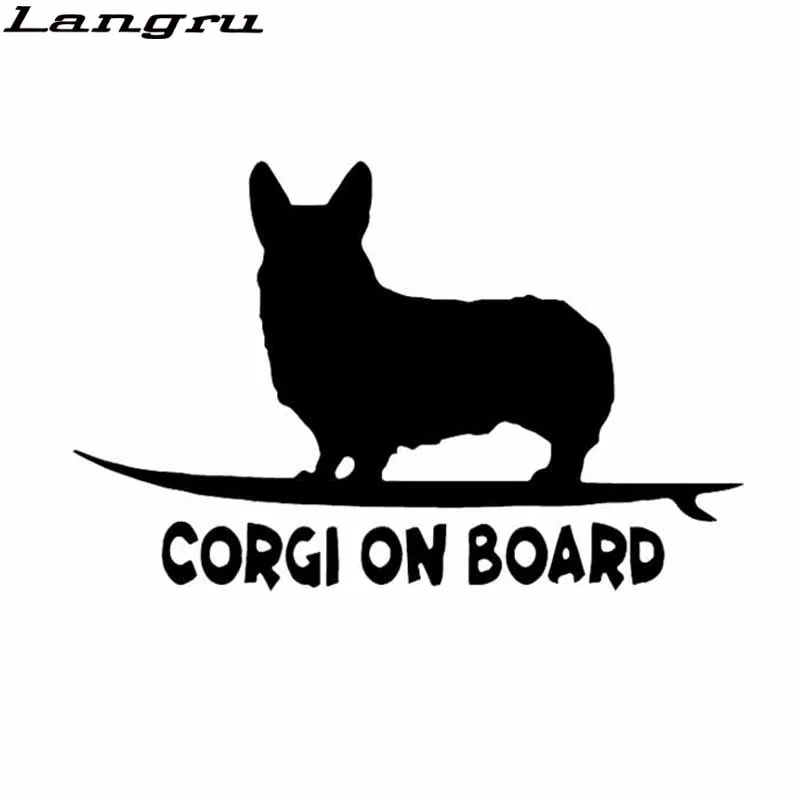 Langru 14.8X9.5CM Funny Corgi On Board Puppy Dog Vinyl Decal Car Sticker Window Decor Accessories Jdm | Автомобили и мотоциклы