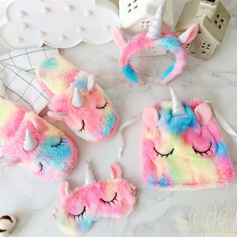 

Unicorn theme birthday Bachelorette hen Party Bridal Shower new year Decoration Bridesmaid gift bag sleep mask slipper headband