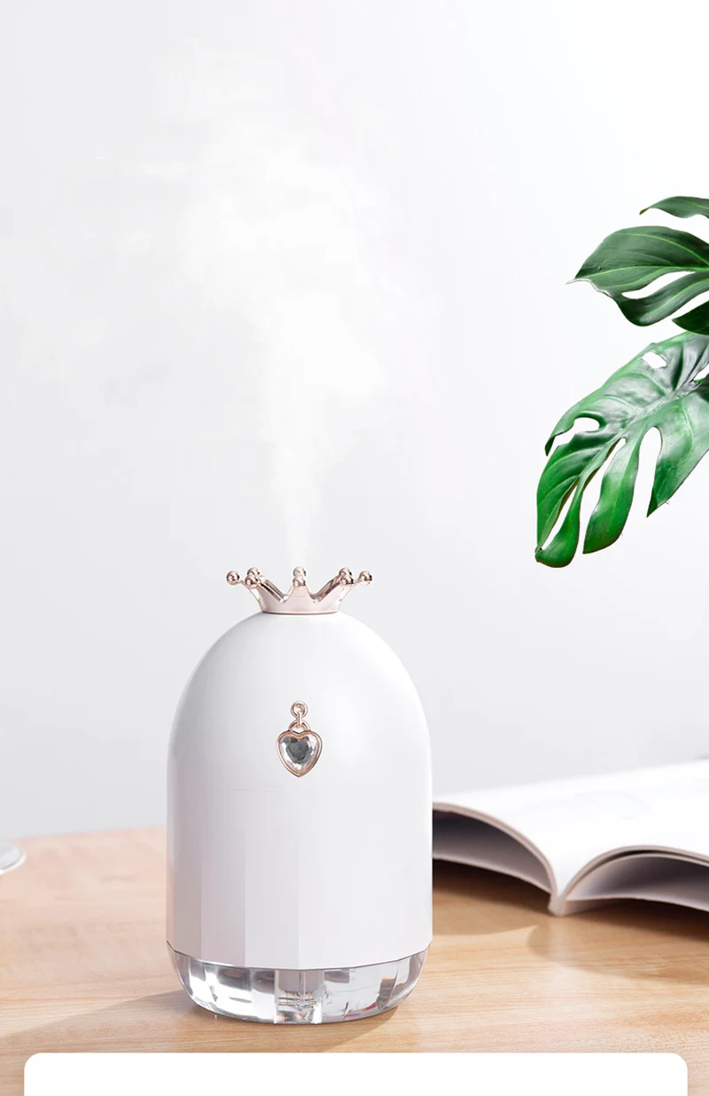 350 мл, увлажнитель воздуха Crown, USB, арома, эфирное масло, для использования, r, для дома, офиса, тумана, Led, ночные огни, очиститель воздуха для автомобиля