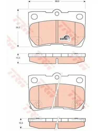 Колодки тормозные LEXUS GS 3.0-4.6 05-/IS 2.2-2.5 05- задние TRW