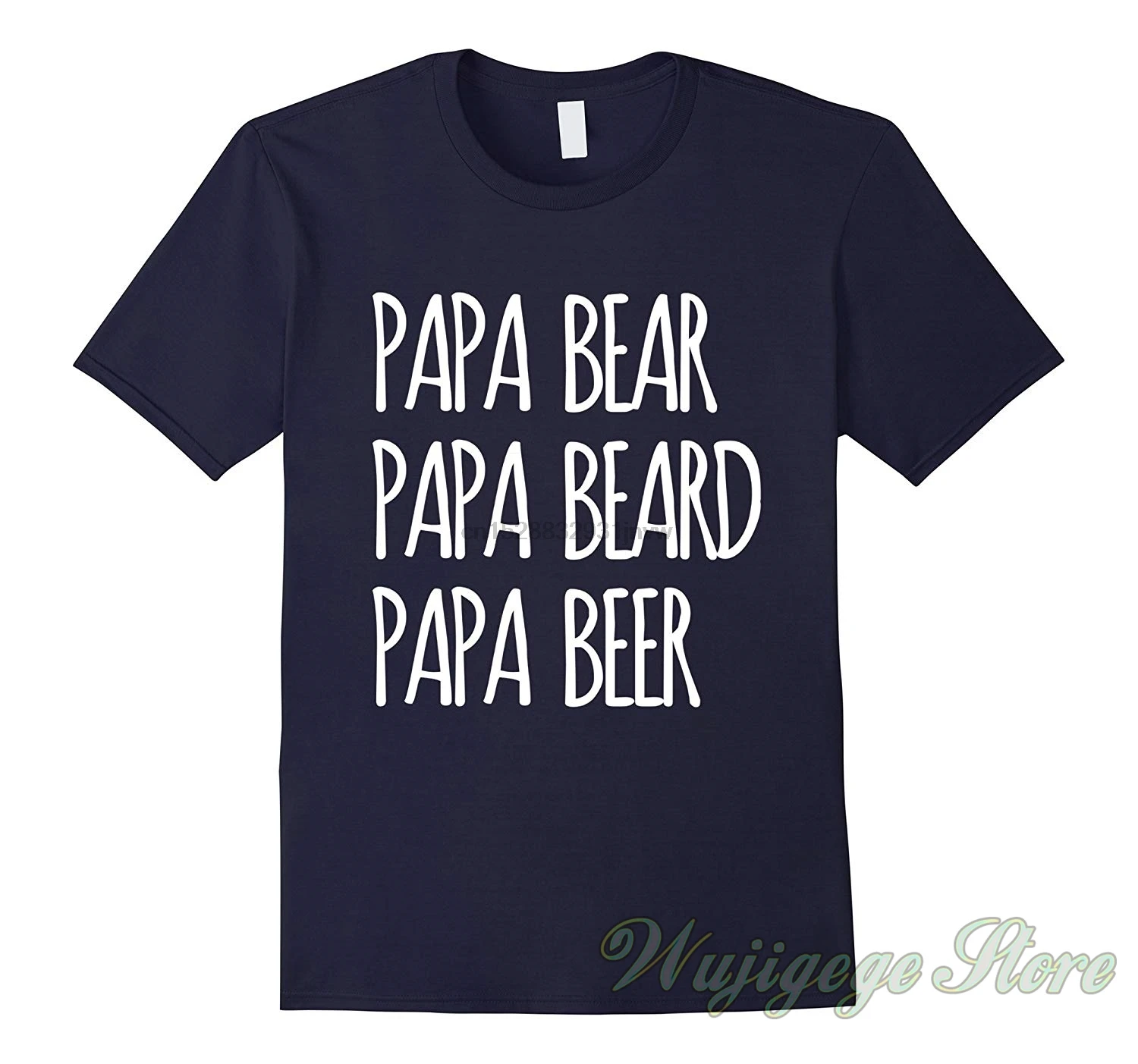 Летняя забавная футболка темного цвета с принтом Папа медведь папа борода пиво