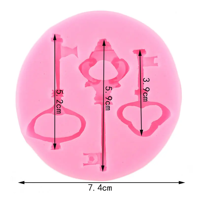Sugarcraft-Keys-Shape-Silicone-Mold-Candy-Clay-Chocolate-Baking-Molds-DIY-Party-Cupcake-Topper-Fondant-Cake.jpg Sugarcraft Kulcsok Alak Szilikon Penész Cukorkák Agyag Csokoládé Sütő Formák Diy Party Cupcake Topper Fondant Sütemény Díszítő Szerszámok - Image 2