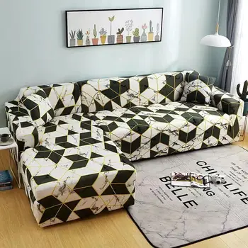 

Geometric Sofa Cover Elastic for Pets for Living Room Armchair Slipcovers Stretch Corner Sofa Couch Cover Single Love Seat