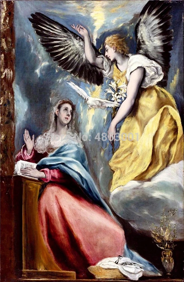 

MYTIAN 5D DIY Diamond Painting Full Drill El Greco The Annunciation Mosaic Pasted Embroidery Rhinestone Needlework Cross Stitch