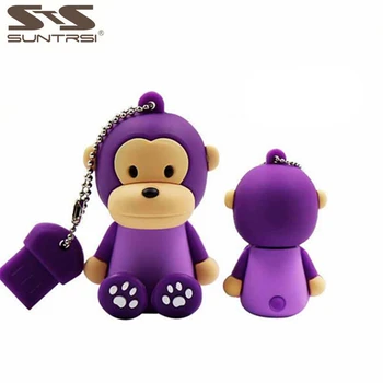 

Suntrsi Usb Flash Drive monkey Cartoon 64G 8GB Pen Drive 16GB 32GB Usb Memory Stick gift For PC
