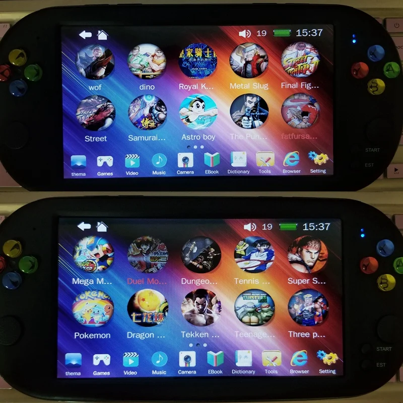  Hot Powkiddy 7 Inch Game Console Portable Support For Neogeo Arcade Video Games With 1500 Free Retr