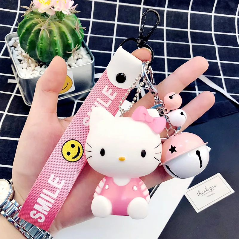 Милый мультфильм hello kitty вокальный Кот брелок девочка сумка кулон ювелирные изделия автомобиль брелок парные брелки подарок на день Святого Валентина