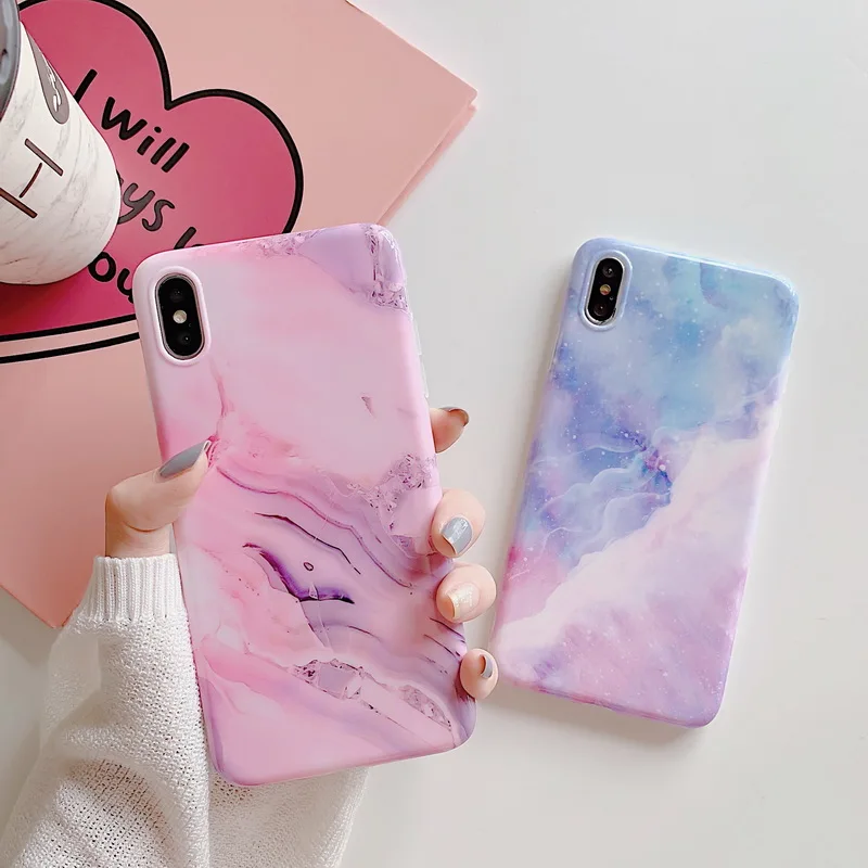 

Luxury Starry Sky Marble Case For iPhone 7 XR X XS Max 8 Plus 6 6s Case Ultra Thin Smooth Rubber Protection Soft Back Case Cover