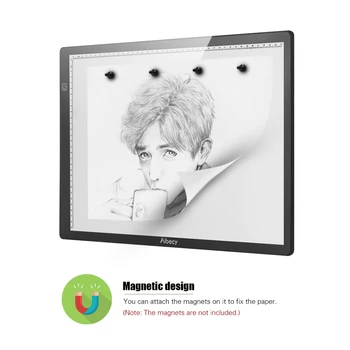 

Aibecy Magnetic A3 LED Tracing Light Box Ultra-thin Stepless Dimmable Brightness Artcraft Light Table Pad Board with Scale