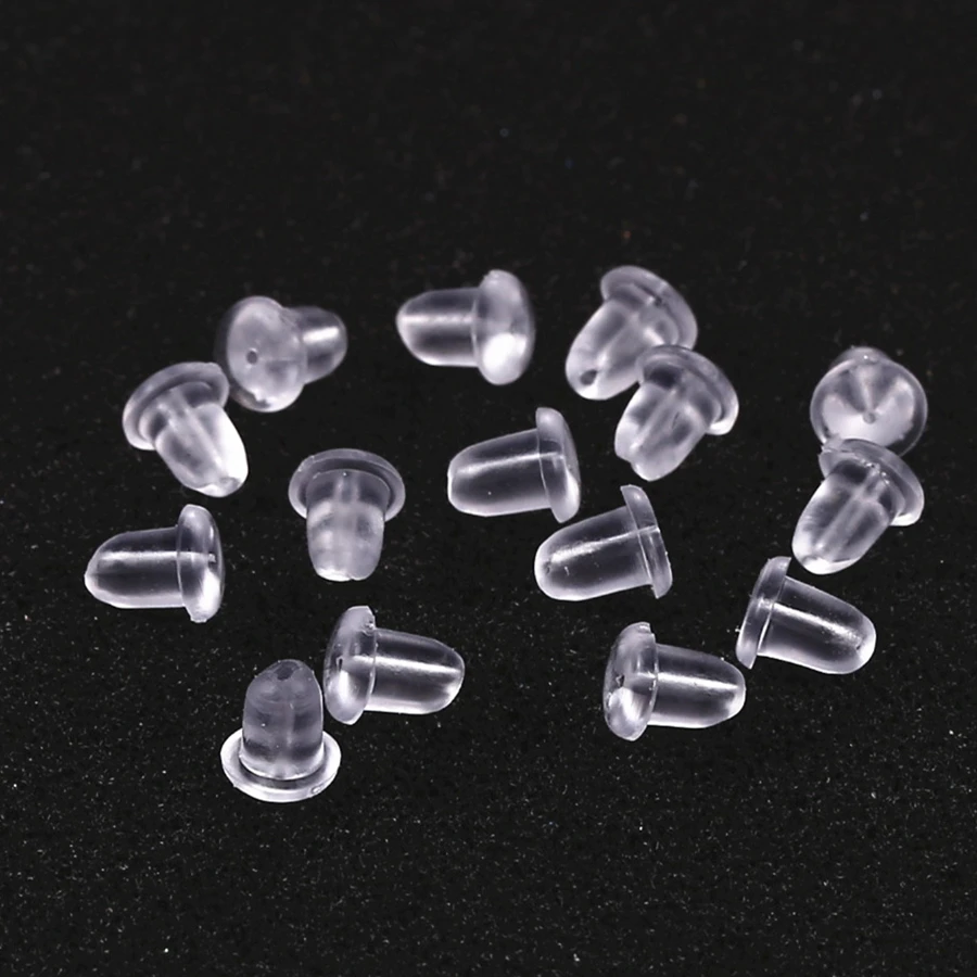 200pcs 3//4//5//6mm Soft Silicone Rubber Earring Back Stoppers for Stud Earrings