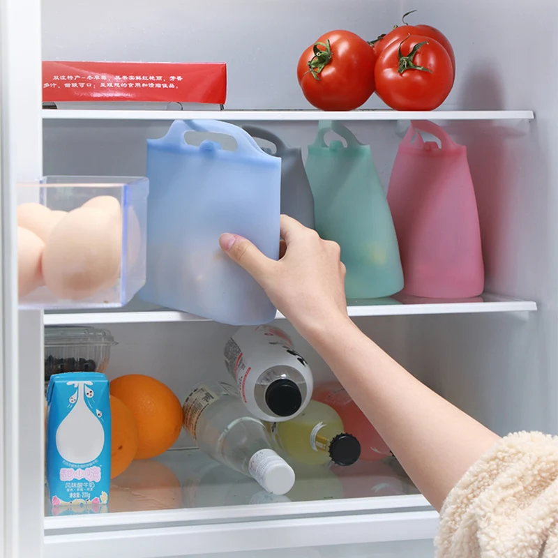 Силиконовый мешок для хранения еды многоразовые Ziplock Сумки для хранения еды герметичное уплотнение микроволновая печь безопасный DEC889
