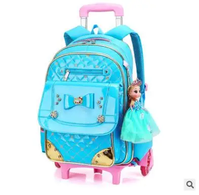 Kid's School Bag on Wheels Children Luggage Rolling Bags Wheeled Bag Backpacks for Girls Travel Trolley Backpack Bags for Girls