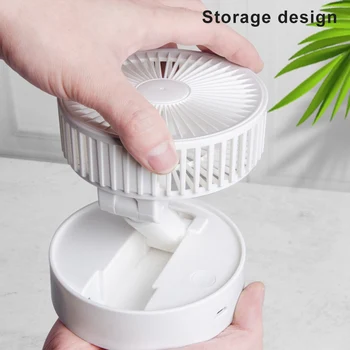 

Folding Telescopic Mini Fan USB Rechargeable 3 Speeds Portable Small Desk Fan XH8Z