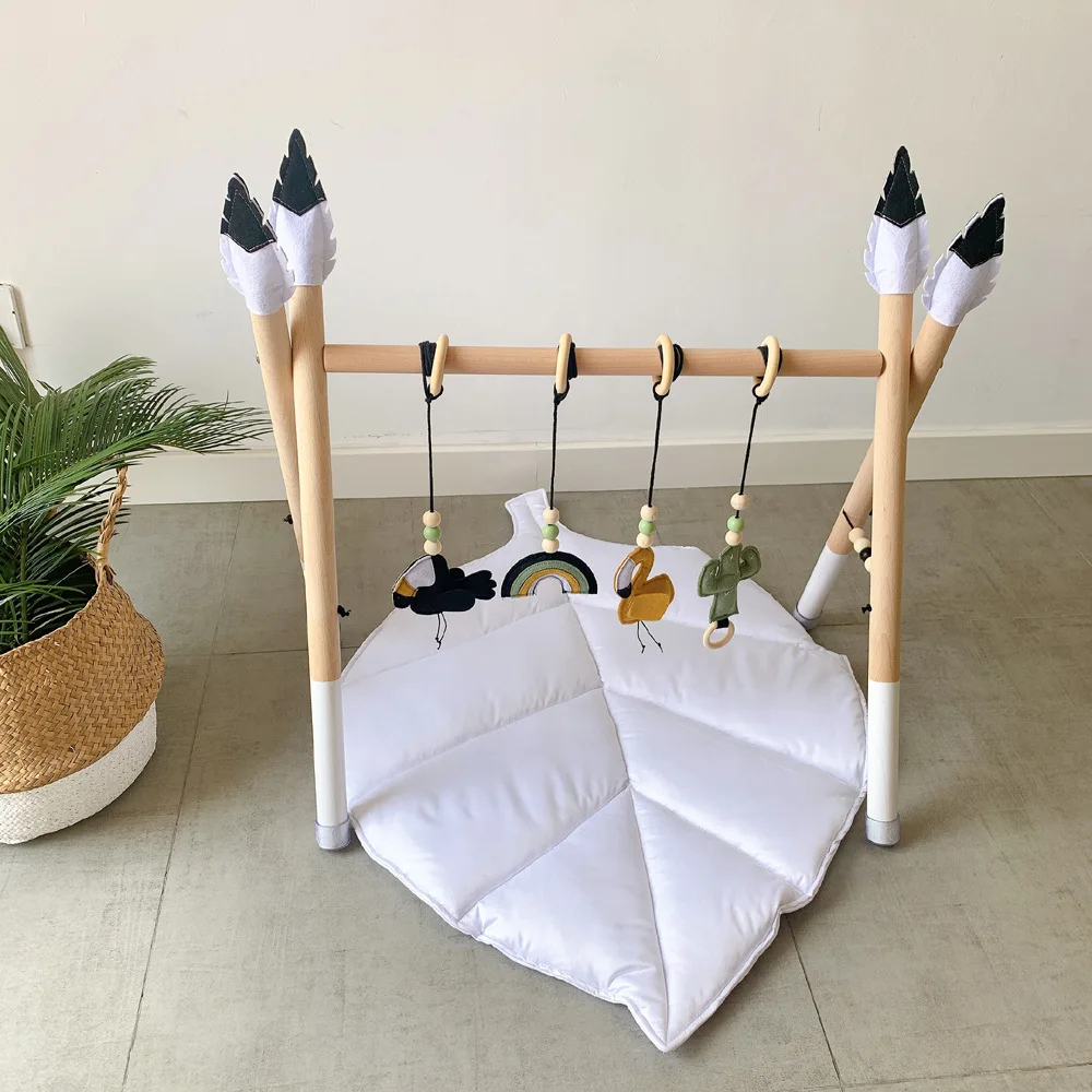 

Baby Room Floor Game Tents Carpets Soft Cotton Infants Toddlers Climb Play Gym Mat Creative Leaf Shape Area Rug for Living Room