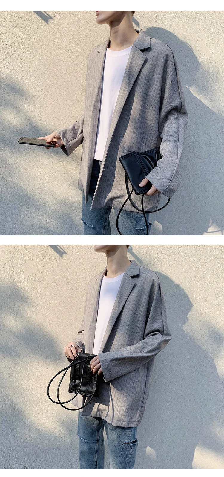 Hongkong Autumn Men Blazer Black Oversized Blazer Masculino Yuppie Style Men Blazer hombre
