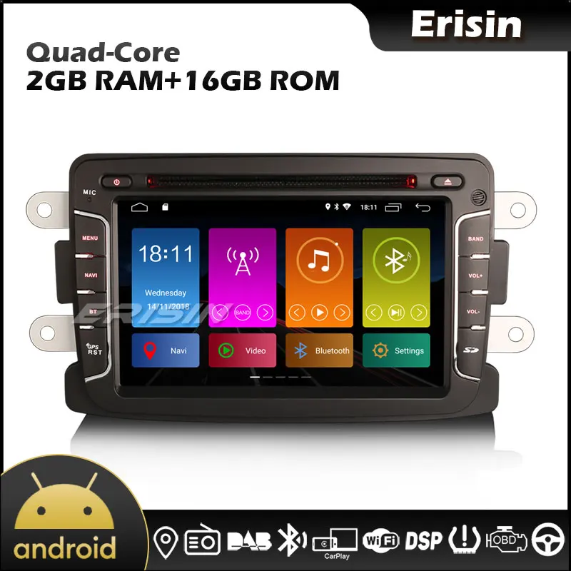 Erisin EU Warehouse 3029 7 &quotDAB Android 10 0 CarPlay DSP Автомагнитола для Renault Dacia Duster Sandero устройства