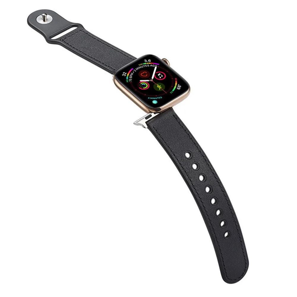 Кожаный чехол+ Силиконовый ремешок для apple watch band 44 мм 40 мм Натуральная Кожа наручных часов iwatch, 42 мм, 38 мм, ремешок для наручных часов apple watch 5/4/3/2/1 браслет