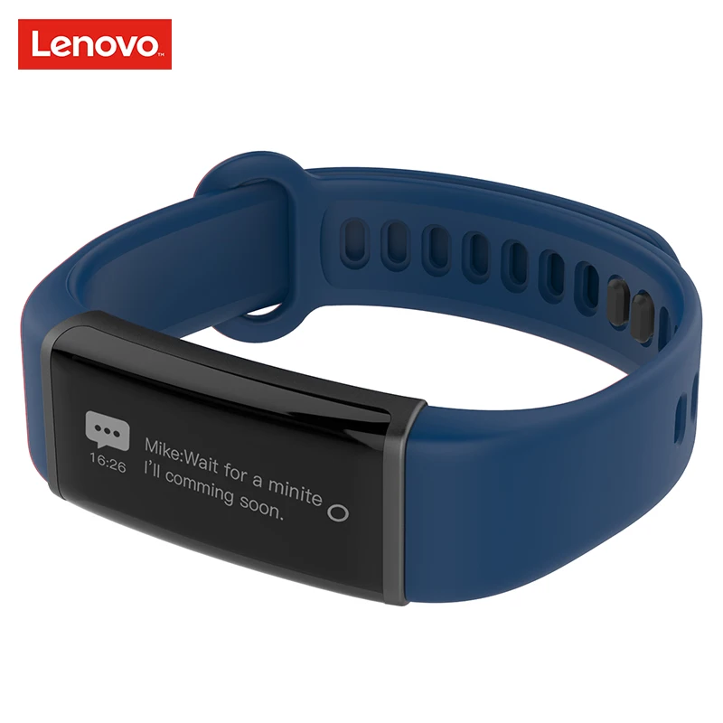 Lenovo фитнес-браслет HX03 умный Браслет IP68 Водонепроницаемый Bluetooth спортивный трекер-сна для сердечного ритма сообщение напоминание умный Браслет - Color: Blue